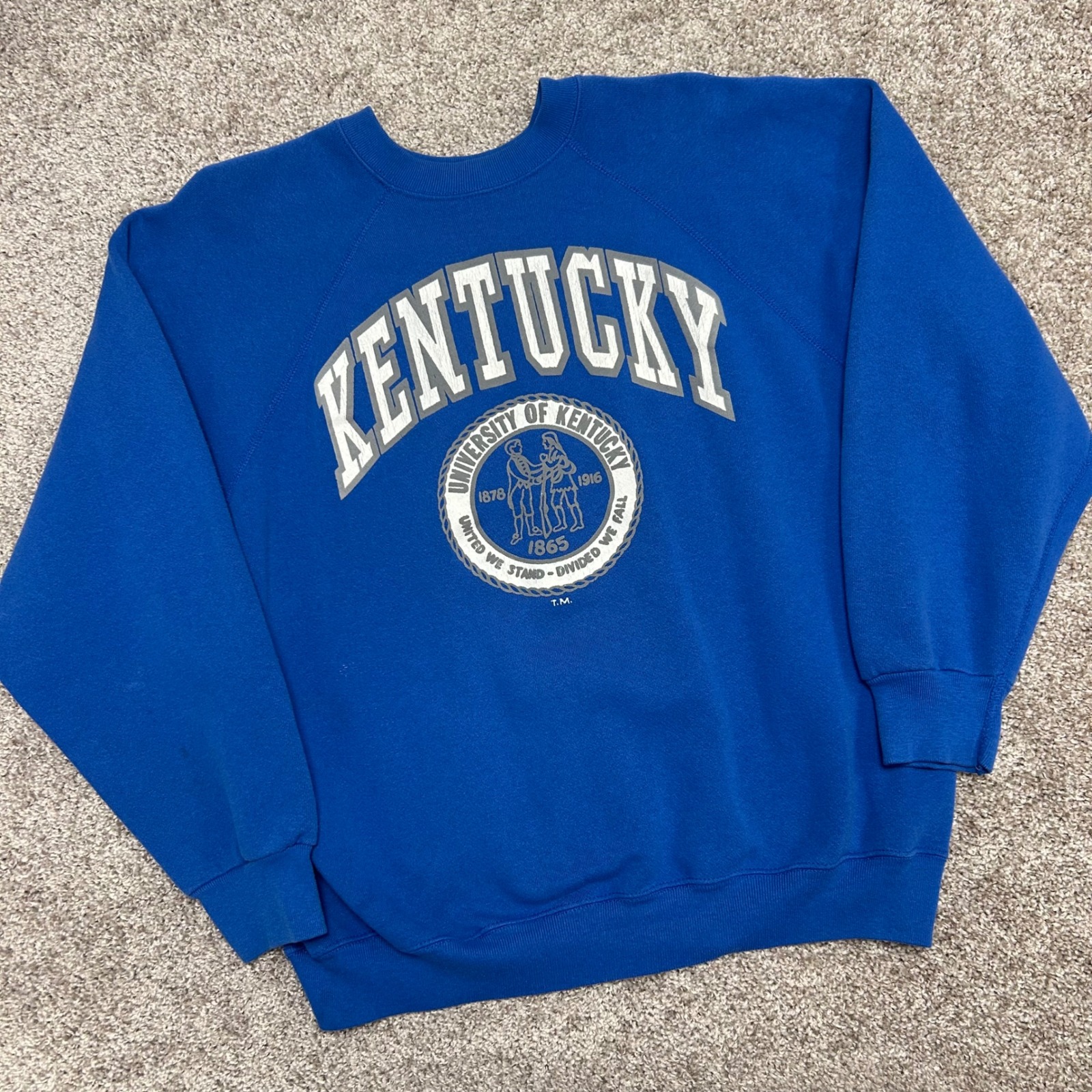 Vintage Kentucky Wildcats Spell Out Crewneck Sweatshirt Blue Made In Usa Large
